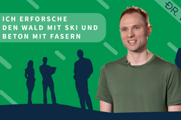 Ein Portrait von Martin Weisbrich zusammen mit dem Zitat: „Ich erforsche den Wald mit Ski und Beton mit Fasern“