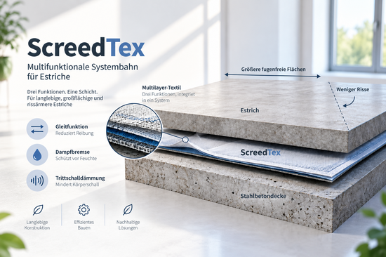 ScreedTex Estrichfläche mit textiler Gleichtschicht