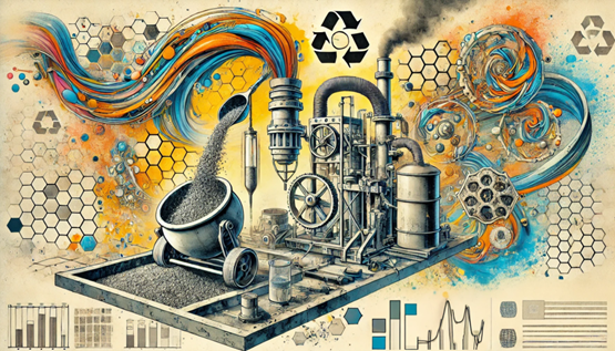 WIR-V1.8 Computergenerierte bunte Illustration der Modellfabrik